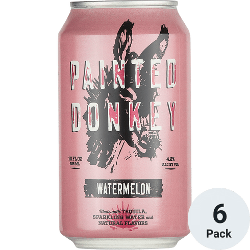 Painted Donkey Watermelon Margarita Cocktail 6 Pack | 12OZ at CaskCartel.com
