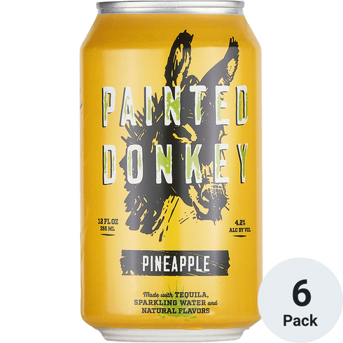 Painted Donkey Pineapple Margarita Cocktail 6 Pack | 12OZ