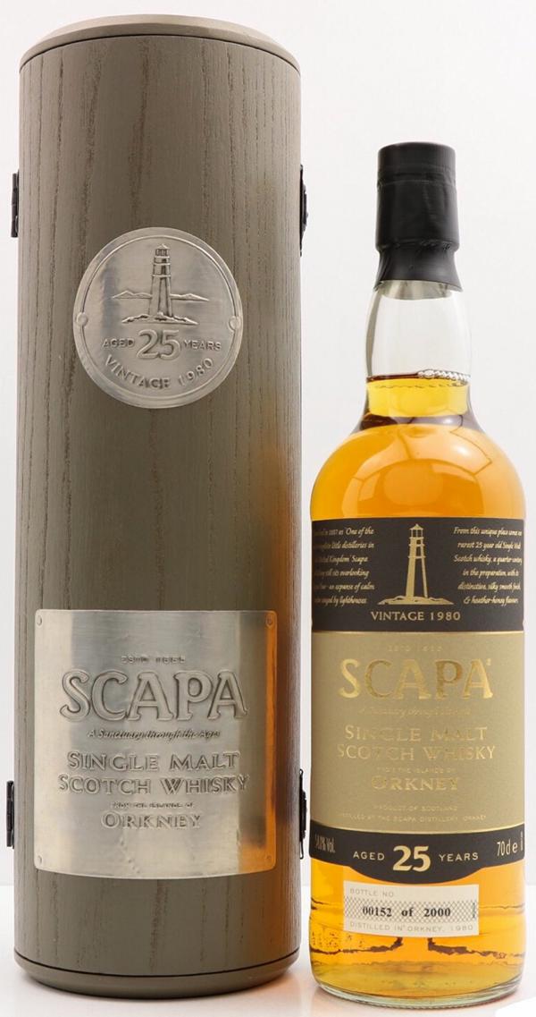 Scapa 25 Year Old Vintage 1980 Orkney Single Malt Scotch Whisky | 700ML at CaskCartel.com