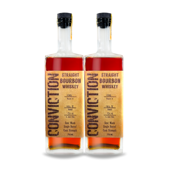 Conviction Single Barrel Bourbon Whiskey (2) Bottle Bundle