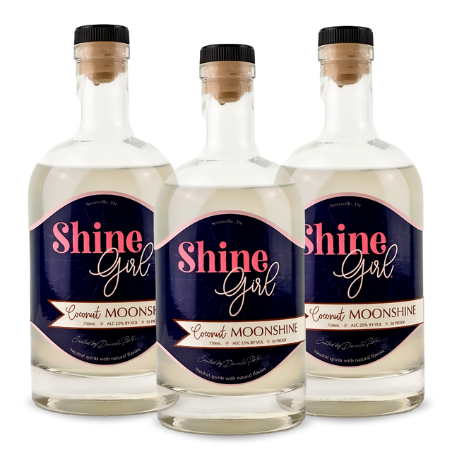 Shine Girl Moonshine | Coconut Moonshine (3) Bottle Bundle at CaskCartel.com