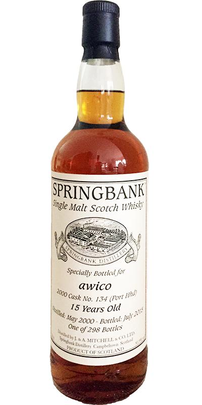 Springbank 2000 Bottled for Awico 15 Year Old Single Malt Scotch Whisky