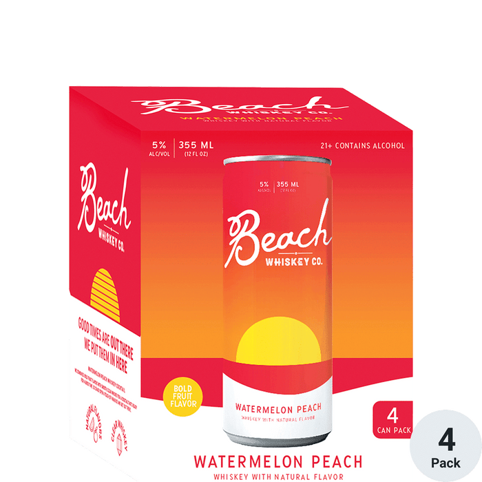 Beach Whiskey Co Watermelon Peach Cocktail | 4x355ML