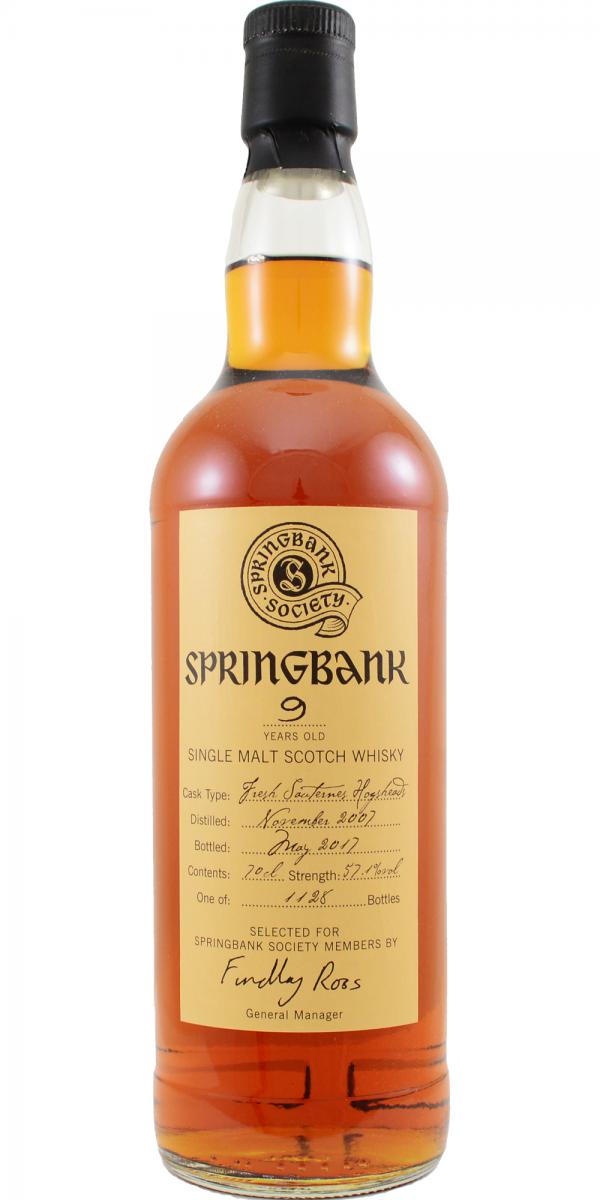 Springbank Society Bottling 2007 9 Year Old Whisky | 700ML at CaskCartel.com