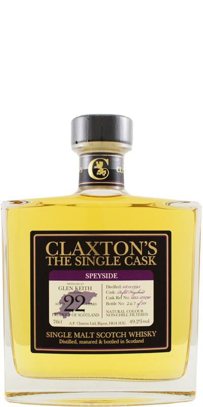 Glen Keith 1995 (Claxton's) The Single Cask (Cask #1833-171290) 22 Year Old 2018 Release Single Malt Scotch Whisky | 700ML at CaskCartel.com