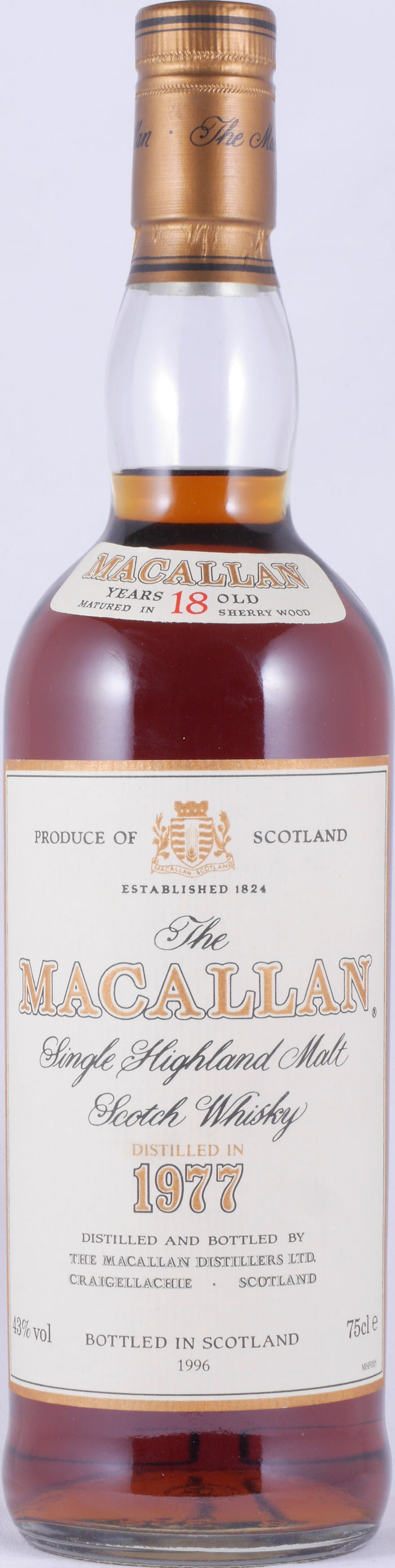Macallan 18 Year Old (D.1977, B.1996) Sherry Wood Scotch Whisky