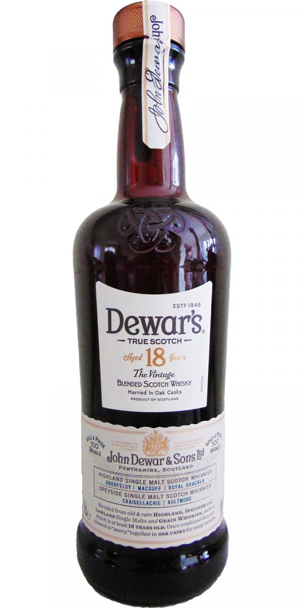 Dewar’s 18 Year Old "The Vintage" Blended Scotch Whisky | 1L