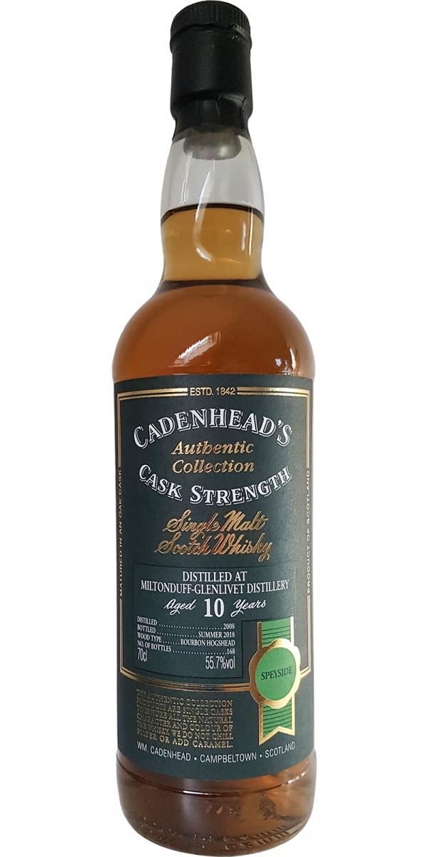 Miltonduff 2008 (Cadenhead's) Authentic Collection 10 Year Old 2018 Release Single Malt Scotch Whisky | 700ML at CaskCartel.com