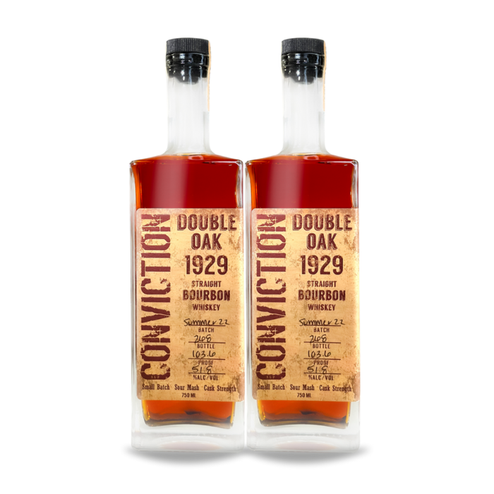 Conviction 1929 Double Oak Straight Bourbon Whiskey (2) Bottle Bundle