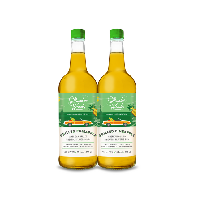Saltwater Woody Grilled Pineapple American Grilled Pineapple Flavored Rum (2) Bottle Bundle at CaskCartel.com