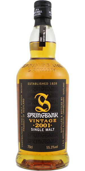 Springbank 2001 Vintage Batch 1 Single Malt Scotch Whisky 8 Years Old at CaskCartel.com