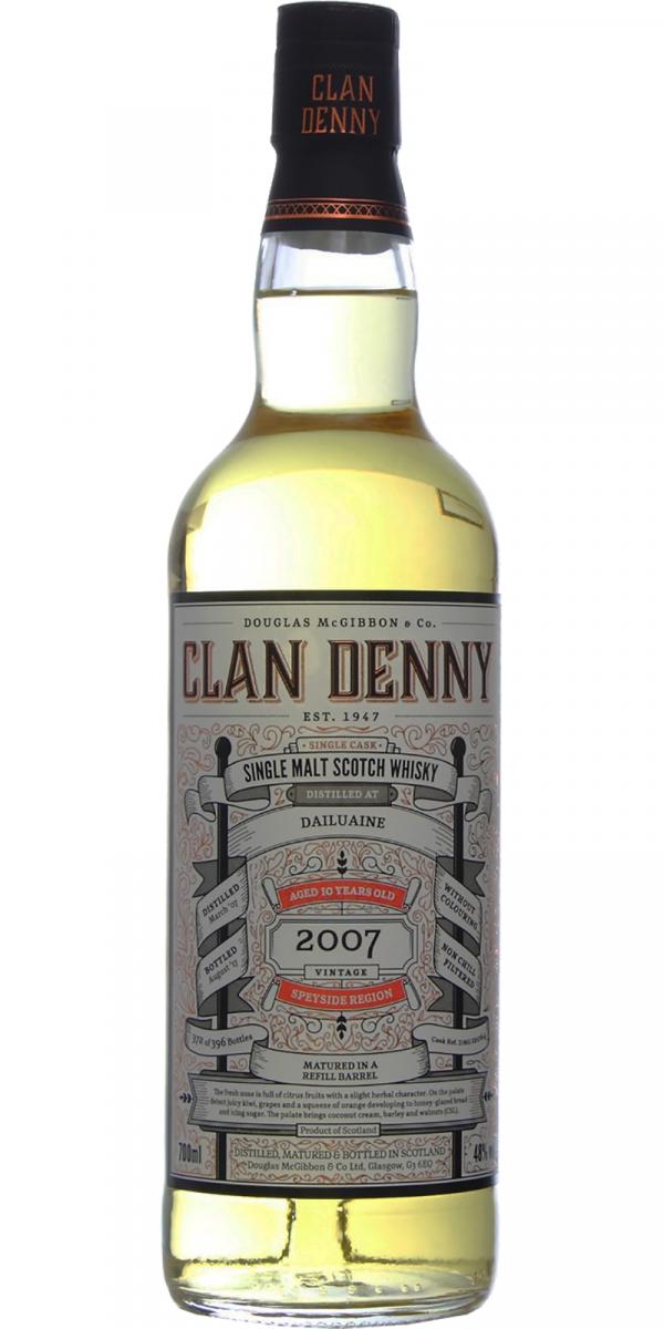 Dailuaine 2007 Vintage (B.2017) 10 Year Old The Clan Denny Scotch Whisky | 700ML at CaskCartel.com