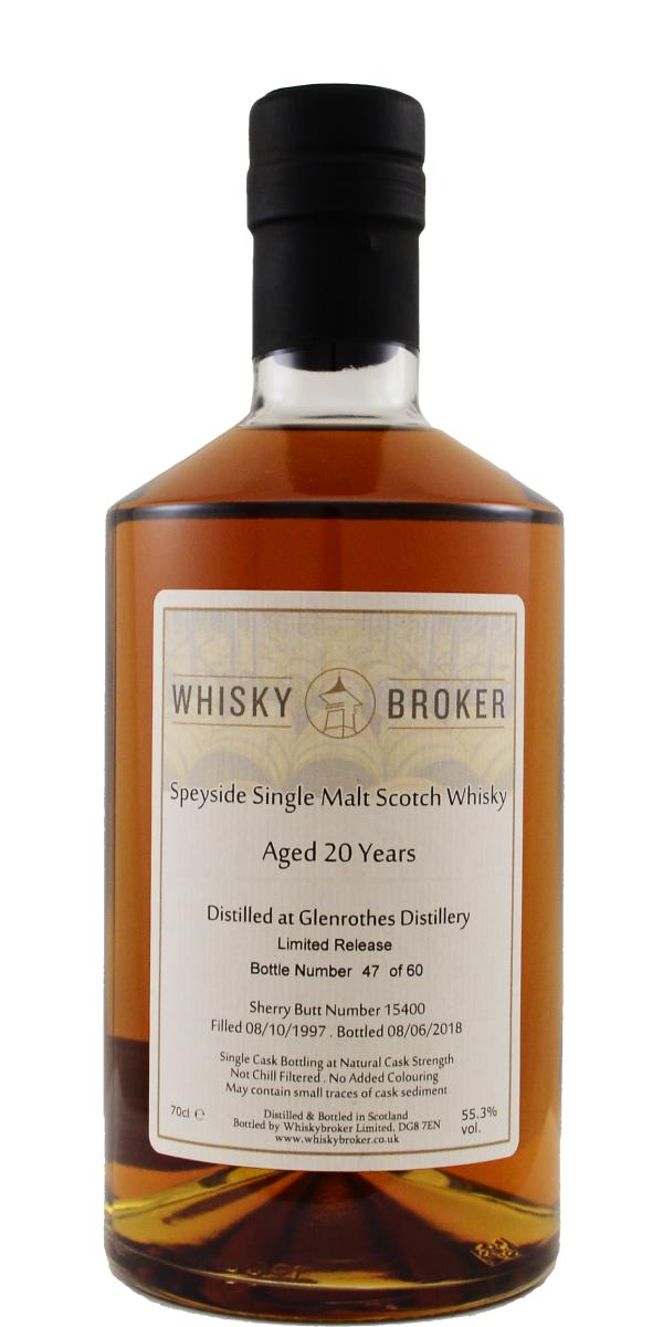 Glenrothes 1997 (Whiskybroker) Limited Release (Cask #15400) 20 Year Old 2018 Release Single Malt Scotch Whisky | 700ML at CaskCartel.com