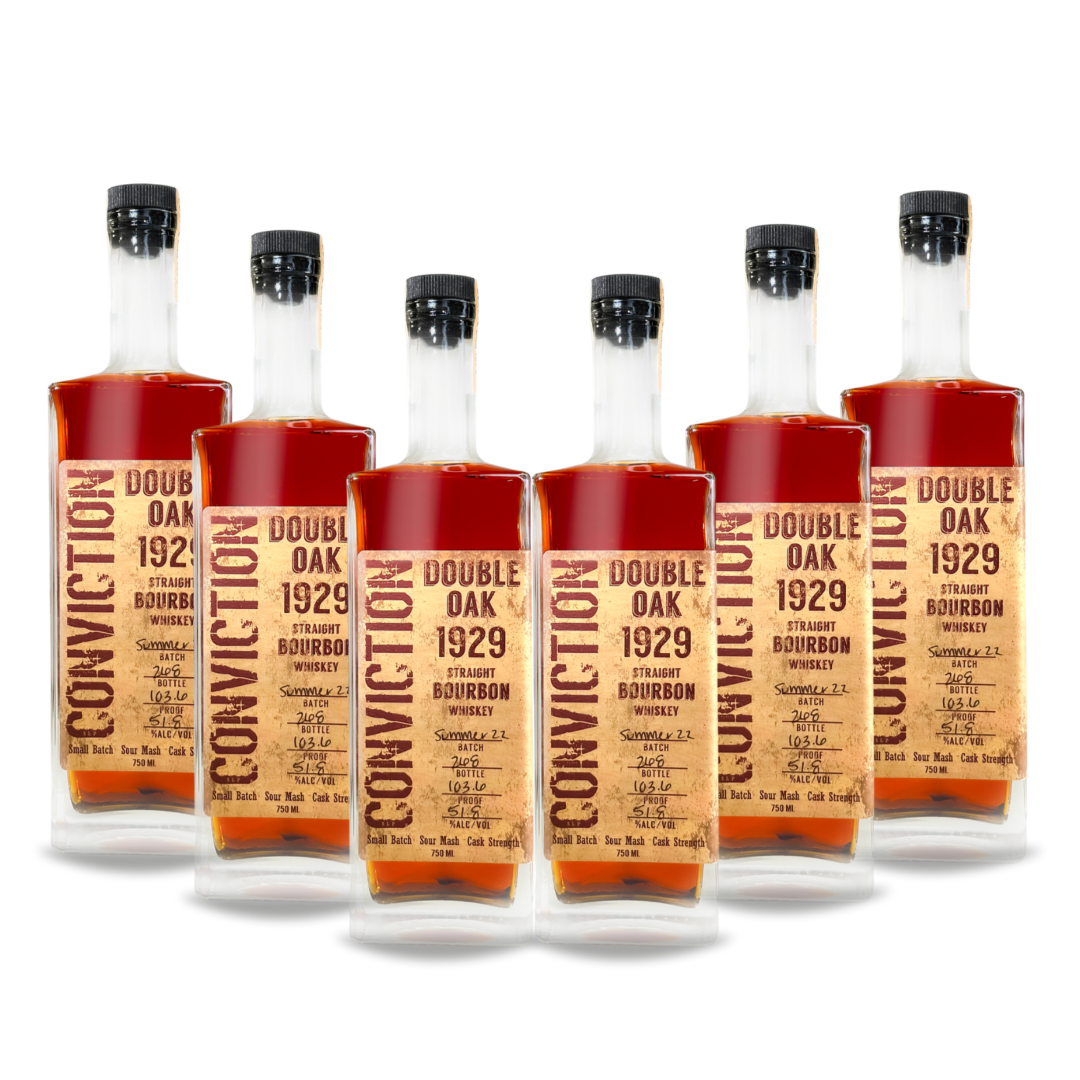 Conviction 1929 Double Oak Straight Bourbon Whiskey (6) Bottle Bundle at CaskCartel.com
