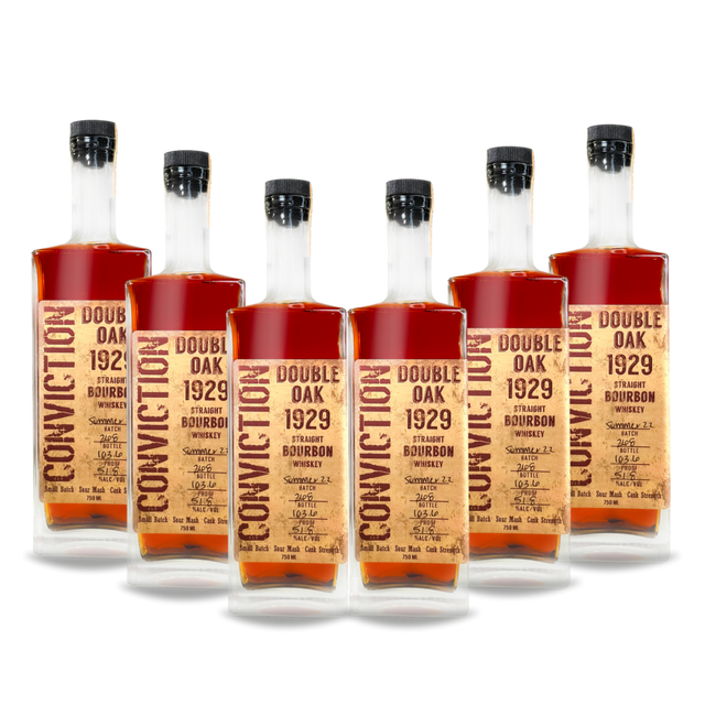 Conviction 1929 Double Oak Straight Bourbon Whiskey (6) Bottle Bundle at CaskCartel.com
