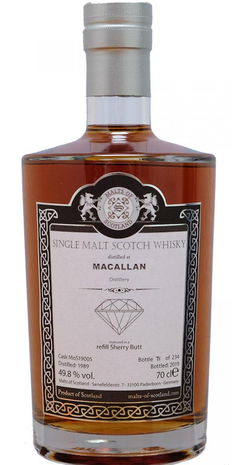 Macallan 1989 (Malts of Scotland) Warehouse Diamonds 2019 Release (Cask #MoS 19005) Single Malt Scotch Whisky | 700ML at CaskCartel.com