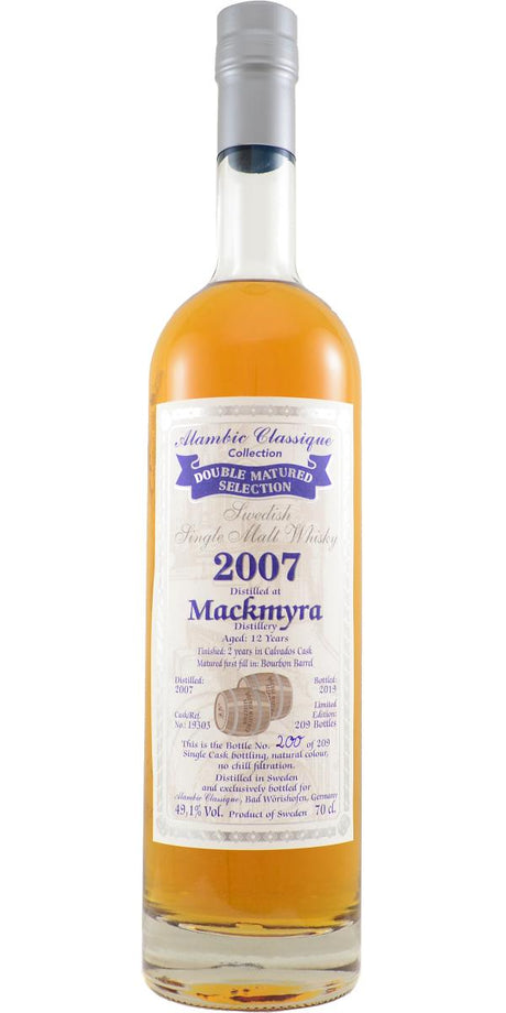 Mackmyra 2007 (Alambic Classique) Double Matured Selection 12 Year Old 2019 Release (Cask #19303) Single Malt Whisky | 700ML at CaskCartel.com