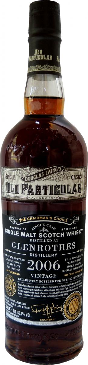 Glenrothes 2006 (Douglas Laing) Old Particular - The Chairman's Choice 2019 Release (Cask #DL 13055) Single Malt Scotch Whisky | 700ML
