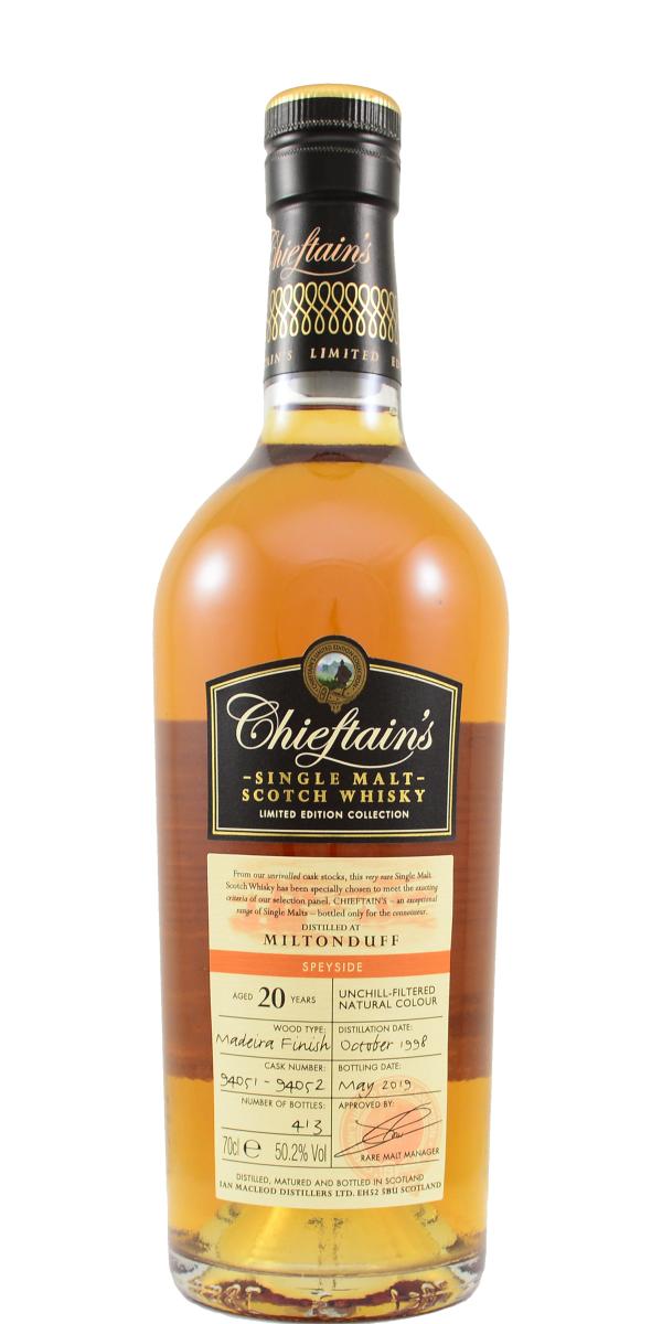 Miltonduff 1998 (Ian Macleod) Chieftain's Choice 20 Year Old 2019 Release (Cask #94051-94052) Single Malt Scotch Whisky | 700ML at CaskCartel.com