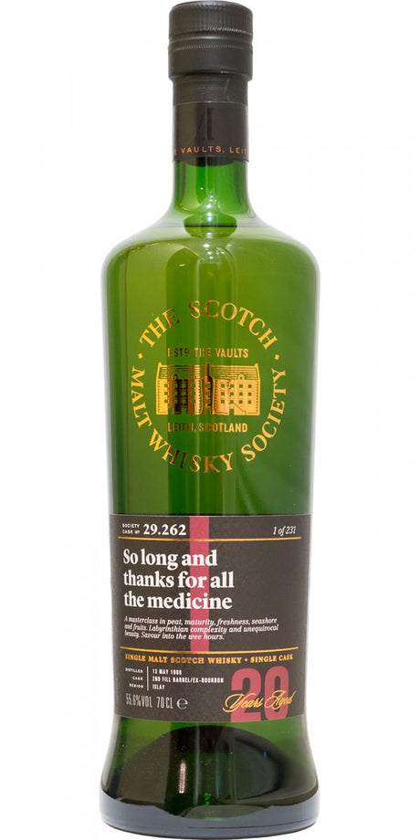Laphroaig 1998 (The Scotch Malt Whisky Society) So Long and Thanks For All The Medicine 20 Year Old 2019 Release (Cask #29.262) Single Malt Scotch Whisky | 700ML at CaskCartel.com