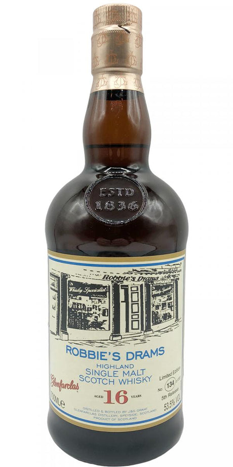 Glenfarclas Robbie's Drams - 5th Release 16 Year Old 2019 Release Single Malt Scotch Whisky | 700ML at CaskCartel.com