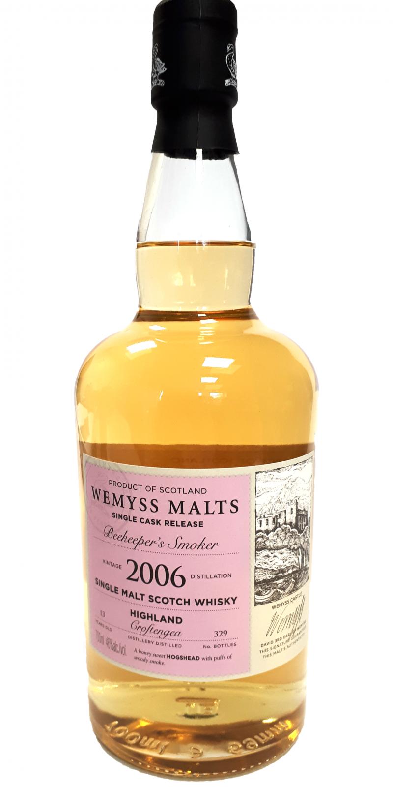 Croftengea 2006 (Wemyss Malts) Beekeeper's Smoker 13 Year Old 2019 Release Single Malt Scotch Whisky | 700ML at CaskCartel.com