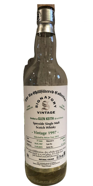 Glen Keith 1997 (Signatory Vintage) The Un-Chillfiltered Collection - Cask Strength 21 Year Old 2019 Release (Cask #72615) Single Malt Scotch Whisky | 700ML at CaskCartel.com