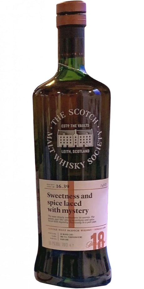 Glenturret 2001 (The Scotch Malt Whisky Society) Sweetness and spice laced with mystery 18 Year Old 2019 Release (Cask #16.39) Single Malt Scotch Whisky | 700ML at CaskCartel.com