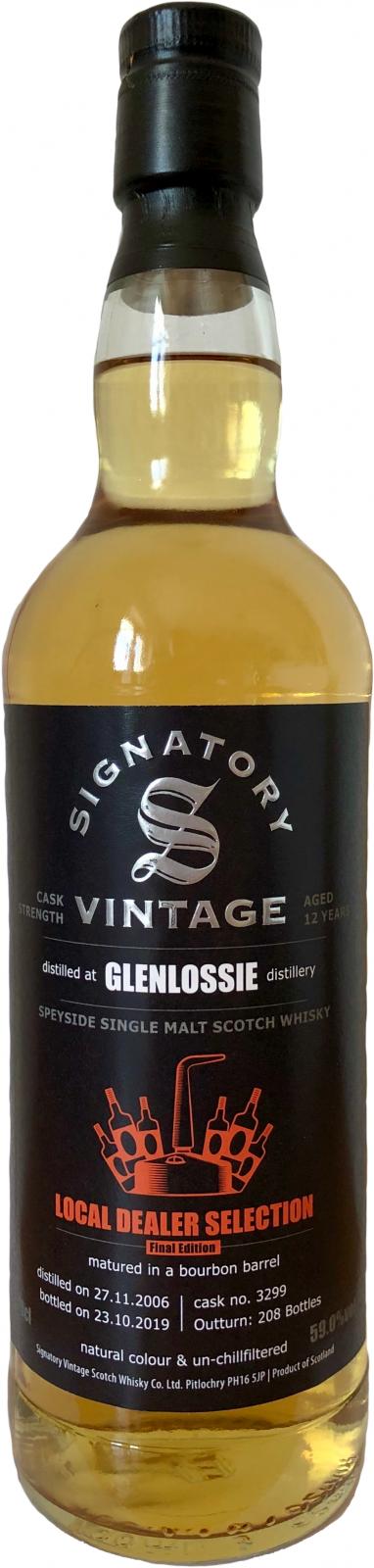 Glenlossie 2006 (Signatory Vintage) Local Dealer Selection - Final Edition (Cask #3299) 12 Year Old 2019 Release Single Malt Scotch Whisky | 700ML at CaskCartel.com
