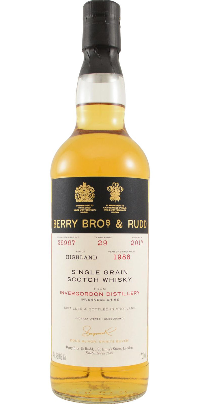 Invergordon Berry Bros & Rudd Single Cask #26967 1988 29 Year Old Whisky | 700ML