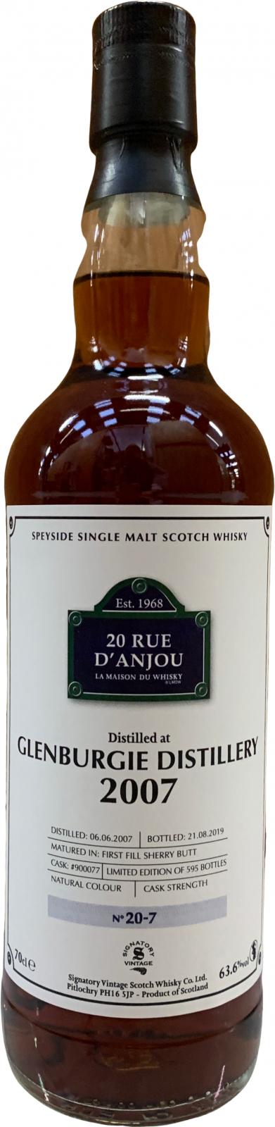 Glenburgie 2007 (Signatory Vintage) 20 Rue d'Anjou 2019 Release (Cask #900077) Single Malt Scotch Whisky | 700ML at CaskCartel.com