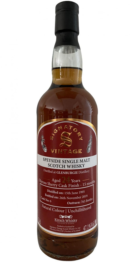Glenburgie 1995 (Signatory Vintage) Natural Colour | Unchillfiltered (Cask #6) 24 Year Old 2019 Release Single Malt Scotch Whisky | 700ML at CaskCartel.com