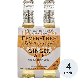 Fever Tree Refreshingly Light Ginger Ale | 4X200ML at CaskCartel.com
