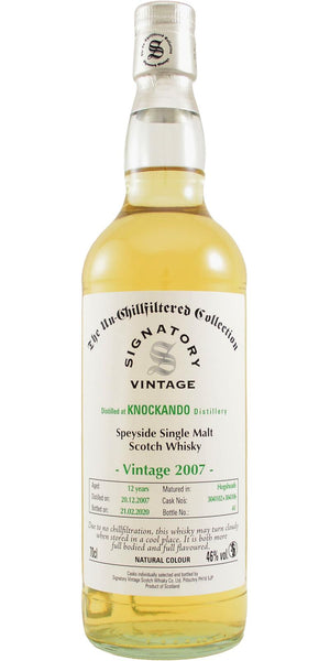 Knockando 12 Year Old (D.2007, B.2020) Signatory Vintage Scotch Whisky | 700ML at CaskCartel.com