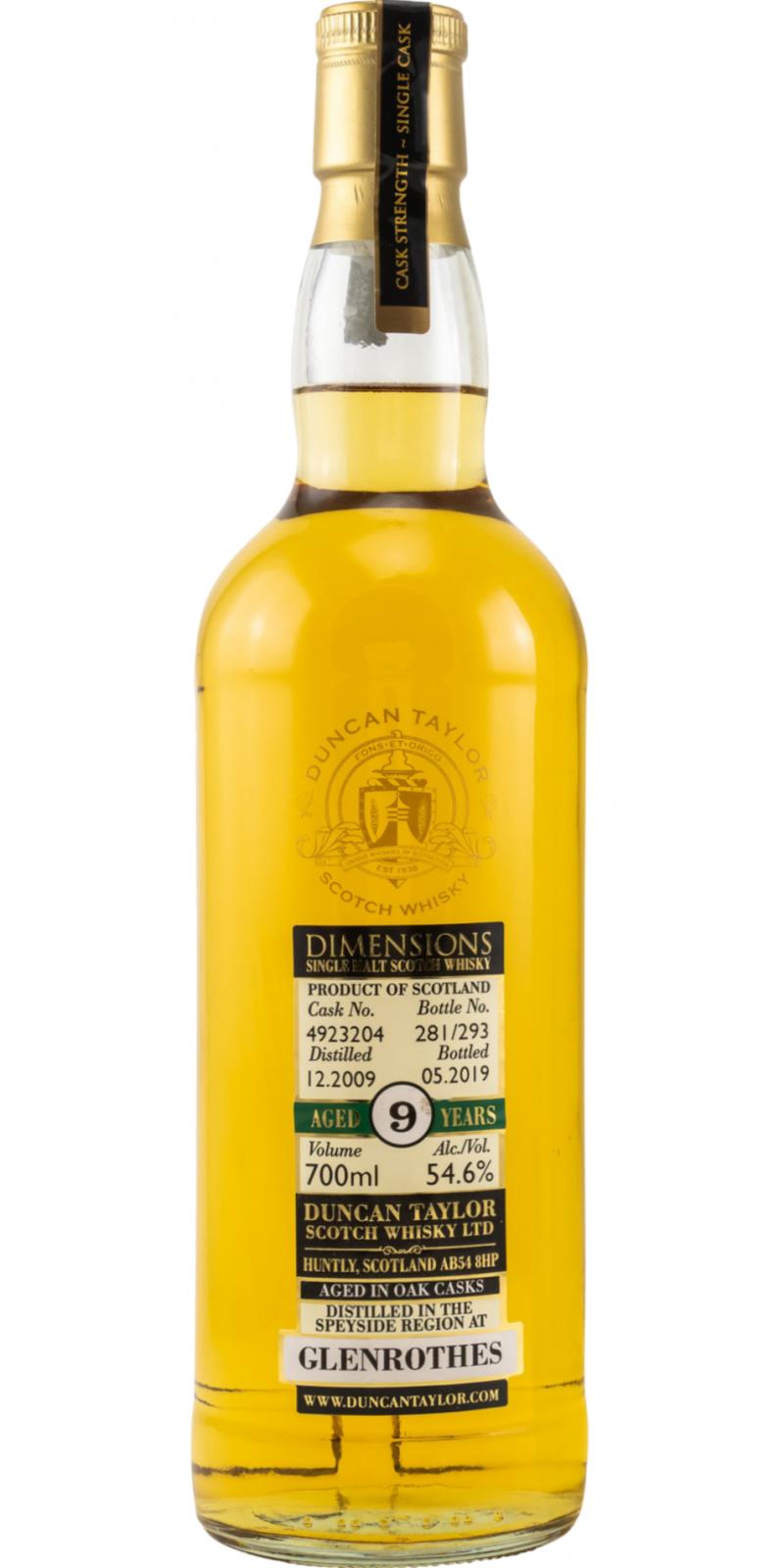 BUY] Glenrothes 2009 (Duncan Taylor) Dimensions (Cask #4923204) 9 