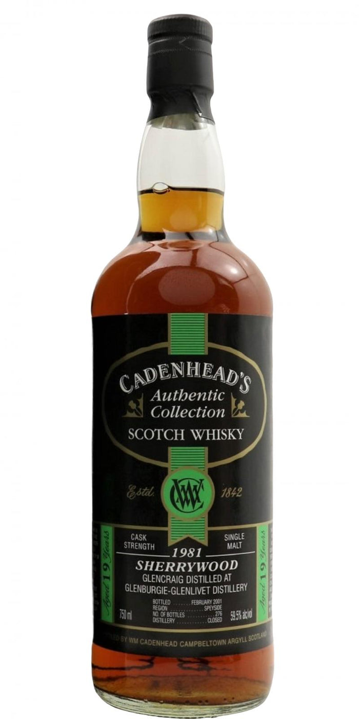 Glencraig 21 Year Old (D.1981, B.2002) Cadenhead’s Authentic Collection Scotch Whisky | 700ML