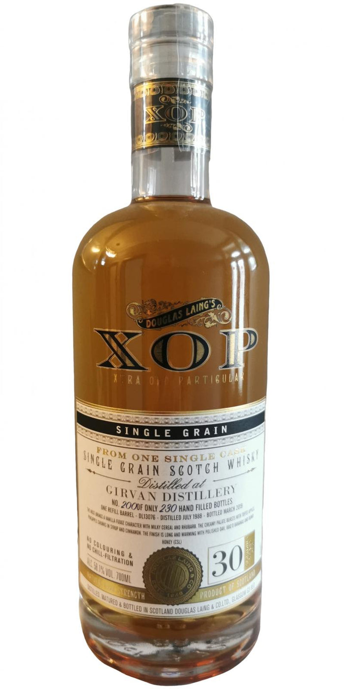 Girvan 1988 (Douglas Laing) XOP - Xtra Old Particular 30 Year Old 2019 Release (Cask #DL 13076) Single Grain Scotch Whisky | 700ML