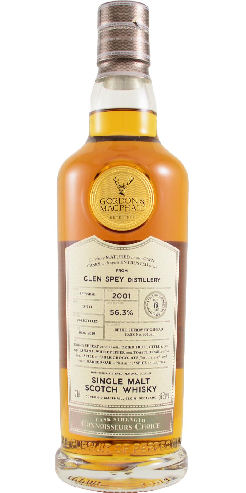 Glen Spey 2001 (Gordon & MacPhail) Connoisseurs Choice - Cask Strength (Cask #301020) 18 Year Old 2019 Release Single Malt Scotch Whisky | 700ML at CaskCartel.com