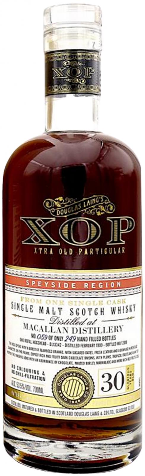 Macallan 1989 (Douglas Laing) XOP - Xtra Old Particular 30 Year Old 2019 Release (Cask #DL 13342) Single Malt Scotch Whisky | 700ML
