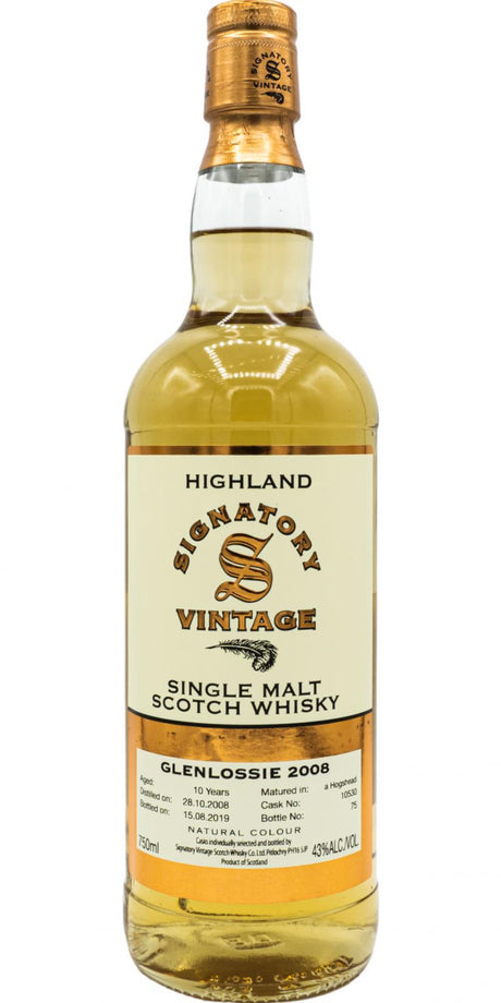 Glenlossie 2008 SV (Cask #10530) 10 Year Old 2019 Release Single Malt Scotch Whisky at CaskCartel.com
