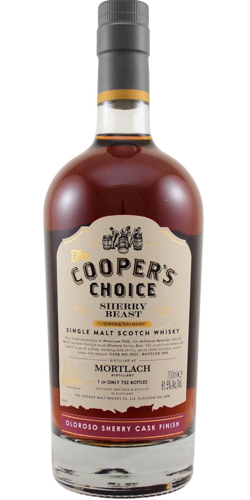 Mortlach Sherry Beast VM The Cooper's Choice (2020) Release (Cask #9355) Scotch Whisky | 700ML at CaskCartel.com