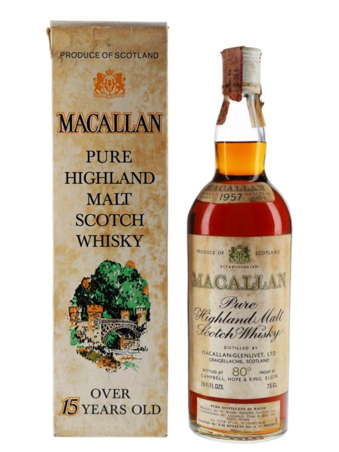 Macallan 1957 Rinaldi Import Scotch Whisky
