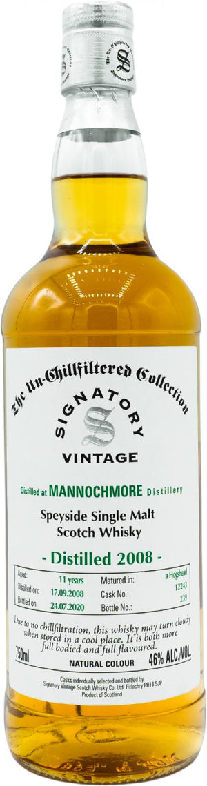 Mannochmore 2008 SV The Un-Chillfiltered Collection 11 Year Old (2020) Release (Cask #12243) Scotch Whisky at CaskCartel.com