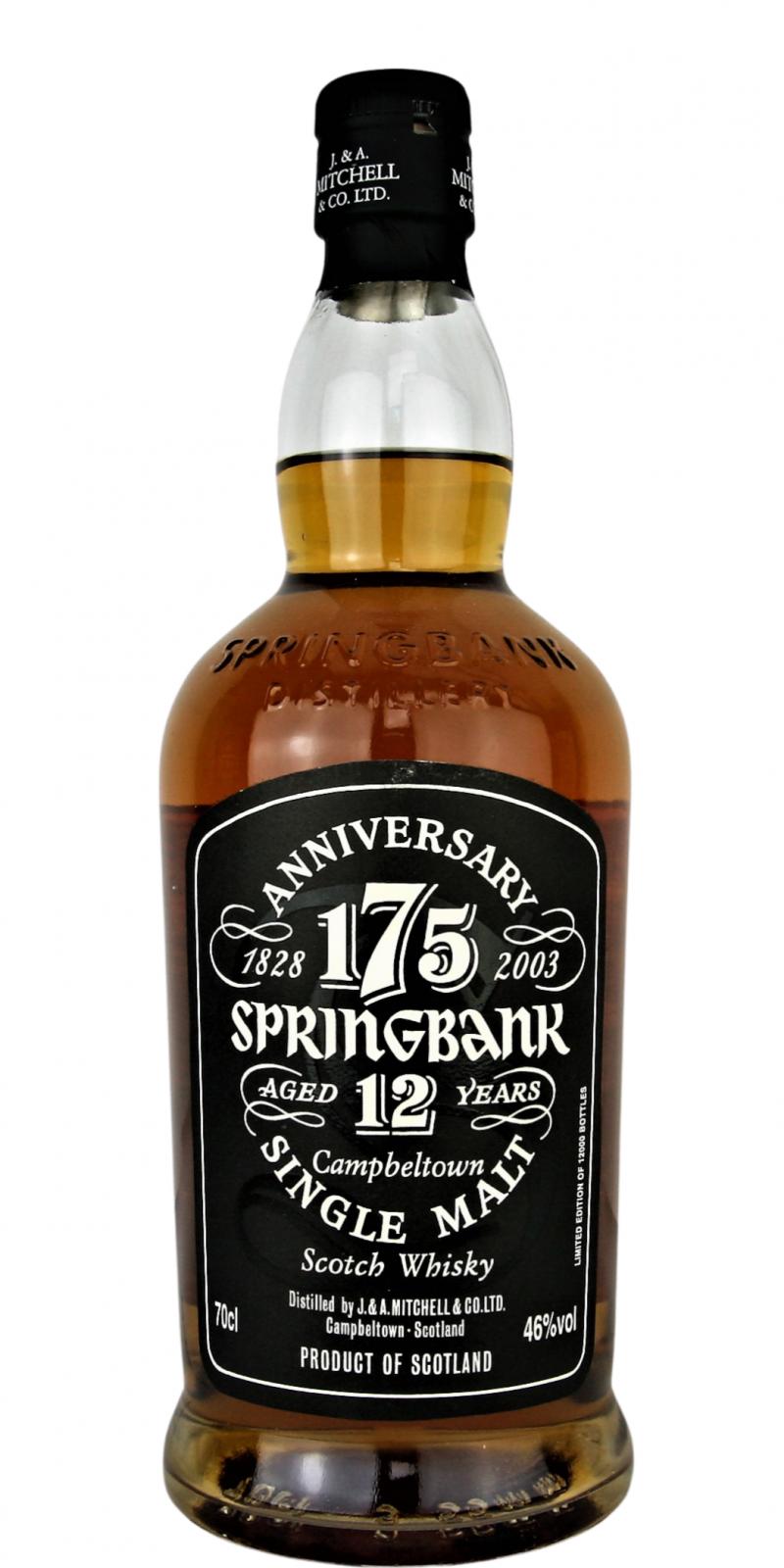 Springbank 12 Year Old 175th Anniversary Edition Scotch Whisky | 700ML at CaskCartel.com