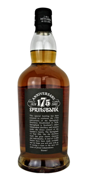 Springbank 175th Anniversary 1991 12 Year Old Whisky | 700ML at CaskCartel.com