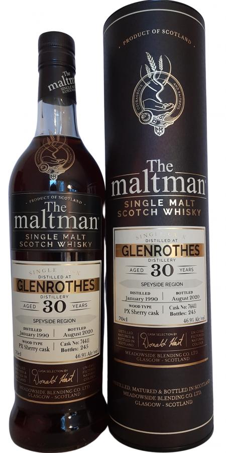 Glenrothes 1990 MBl The Maltman 30 Year Old (2020) Release (Cask #74411) Scotch Whisky | 700ML
