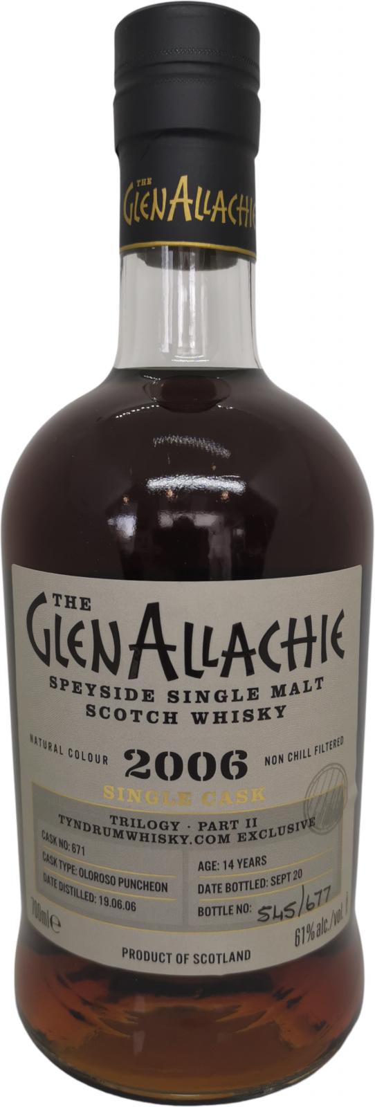 Glenallachie 2006 Trilogy Part II 14 Year Old (2020) Release (Cask #671) Scotch Whisky | 700ML