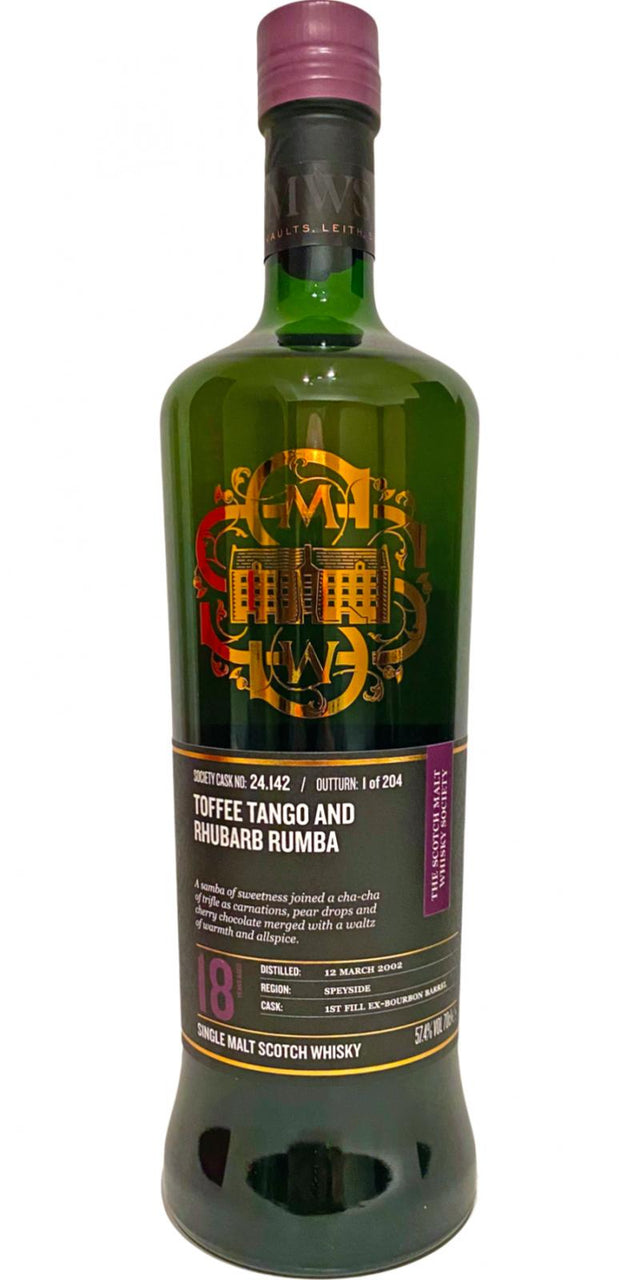 Macallan 2002 SMWS 24.142 Toffee tango and rhubarb rumba 18 Year Old (2020) Release (Cask #24.142) Scotch Whisky | 700ML at CaskCartel.com