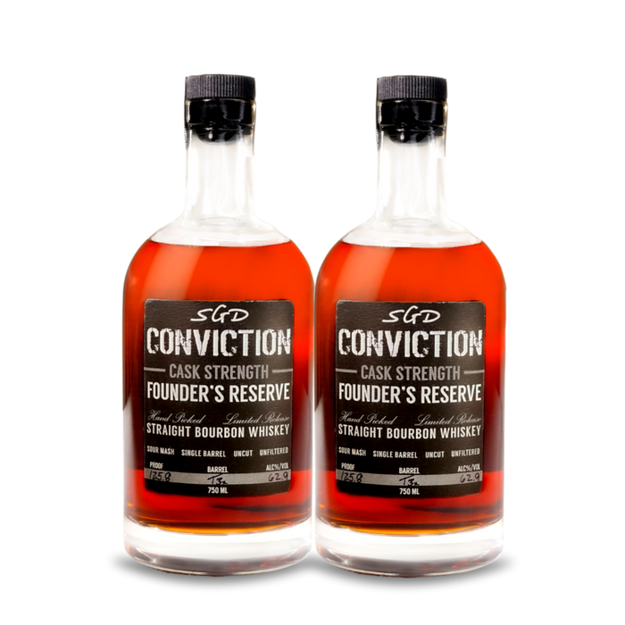 Conviction Founder's Reserve Cask Strength Bourbon Whiskey  (2) Bottle Bundle