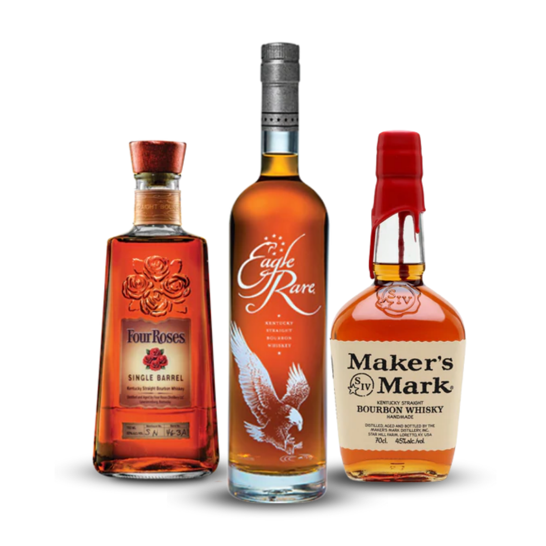 Father's Day Bundle 2023 | Four Roses Single Barrel + Eagle Rare 10 Year Old Kentucky Straight Bourbon Whiskey + Maker's Mark Bourbon Whisky At CaskCartel.com